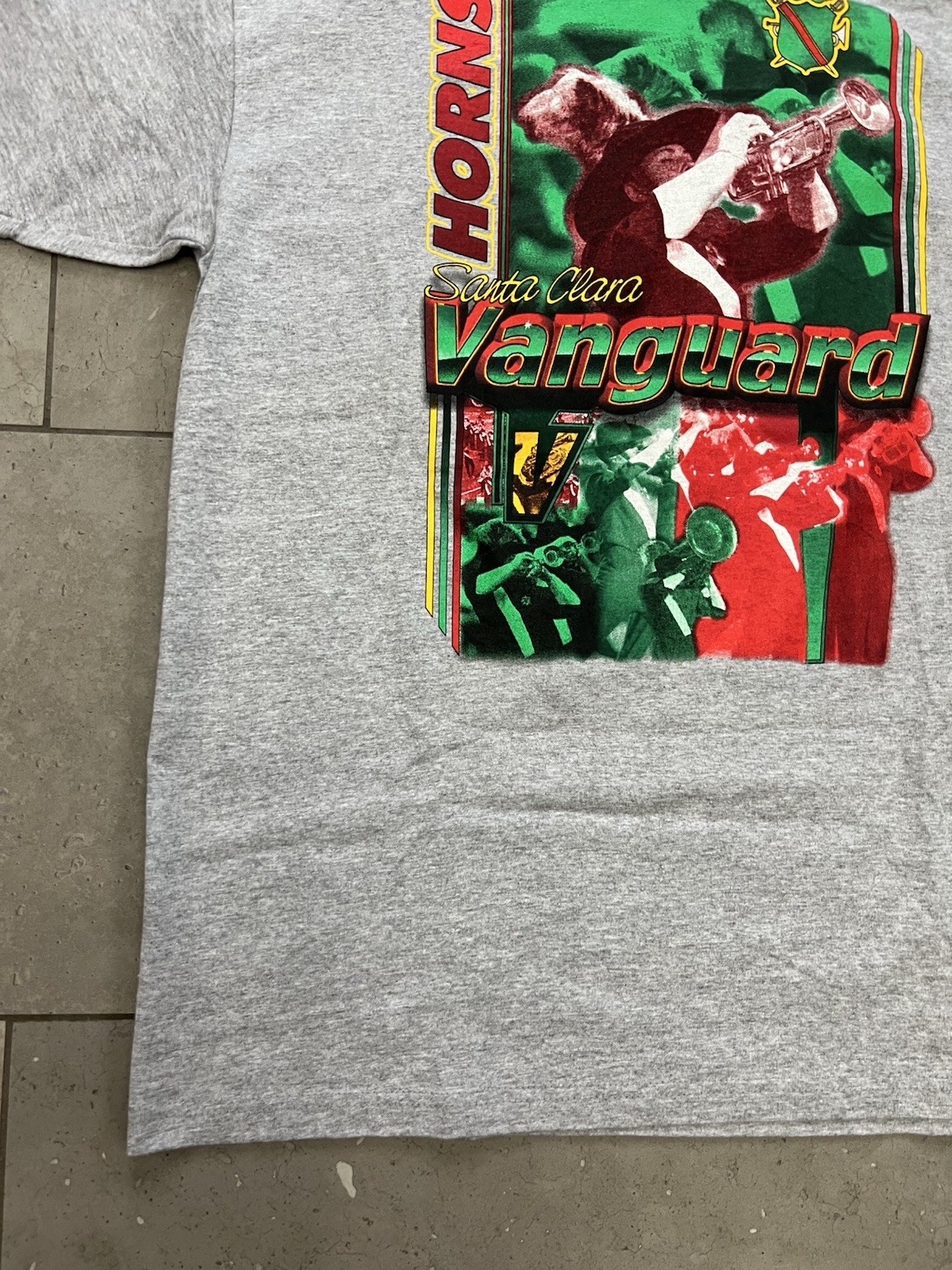 Vintage 90s Santa Clara Vanguard Drum And Bugle Corps Gray Graphic Tee Shirt L gallery