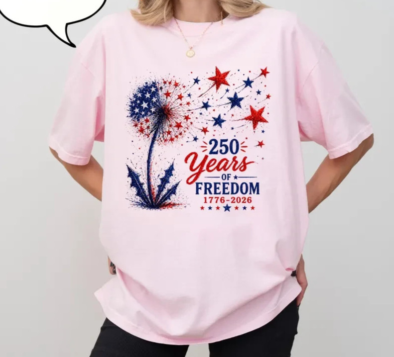 Star Dandelion T-Shirt, 250 Years Of Freedom Shirt, Red White Blue Shirt gallery