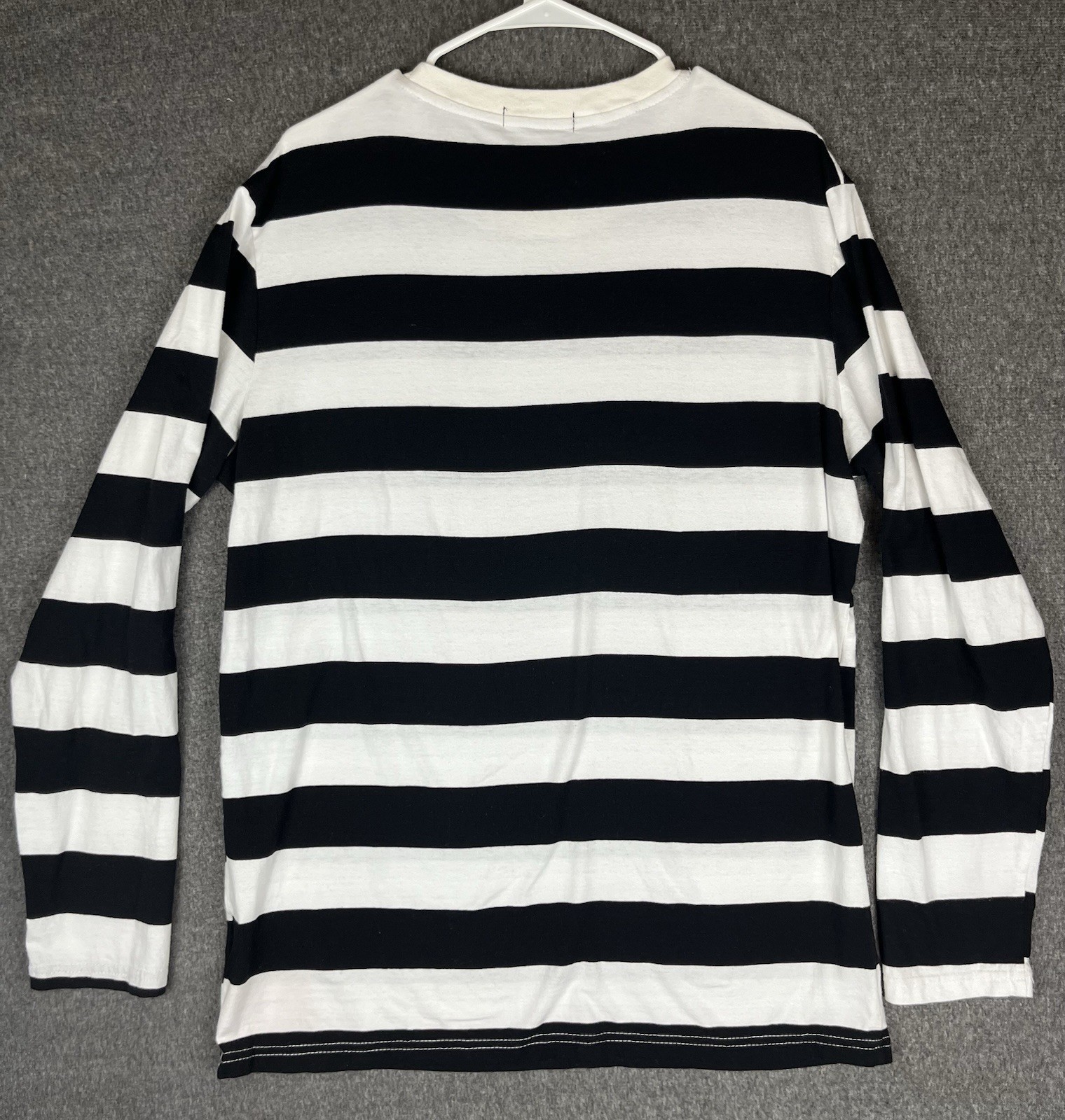 iClosam Shirt Mens XL Long Sleeve White Black Striped Stretch Casual gallery