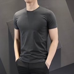 Universal Men’s Polyester Fiber Plain Crew Neck Tee Short Sleeves T-Shirt M-5XL