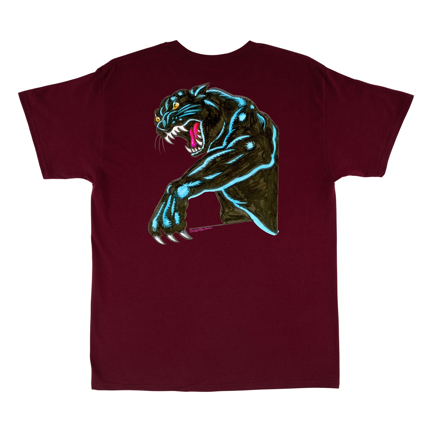 Santa Cruz Skateboards Shirt Natas Sketch Panther Maroon gallery