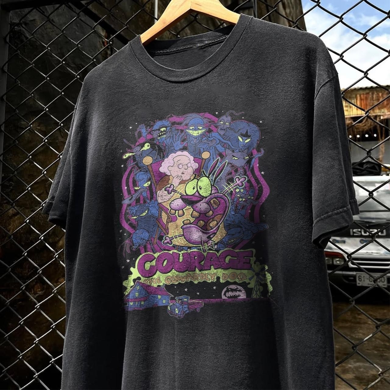 RETRO COURAGE THE COWARDLY DOG CARTOON GRAPHIC T-SHIRT S-5XL gallery