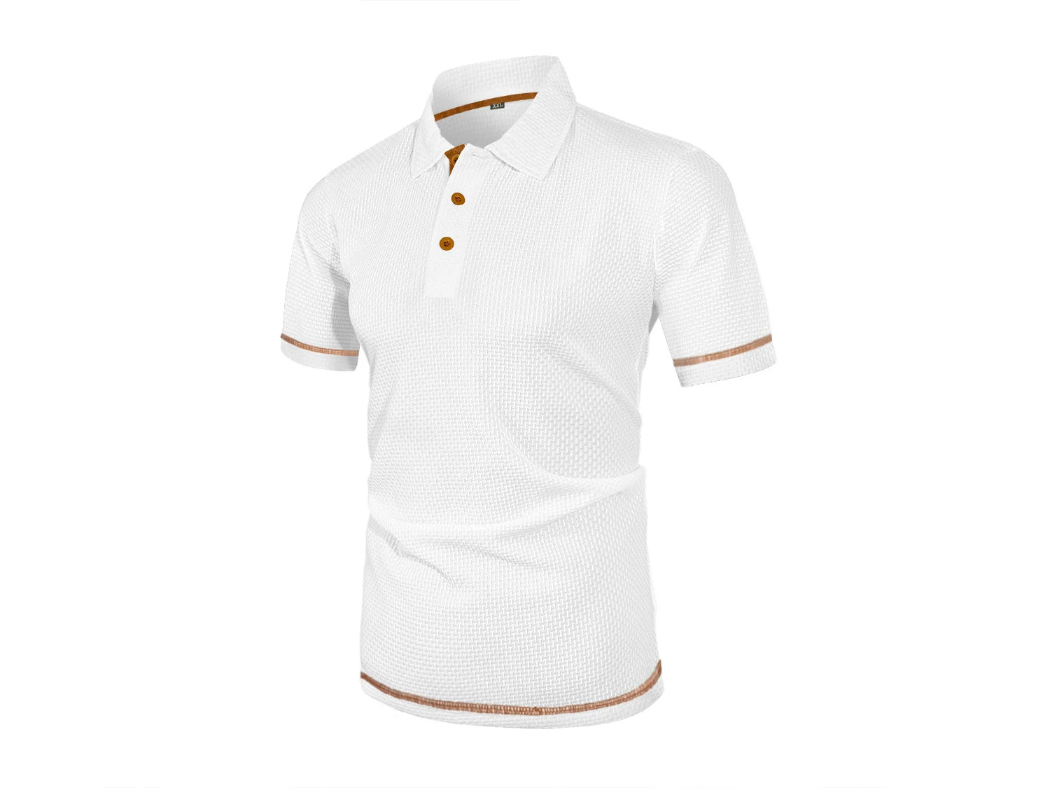 Summer ice silk lapel men's short-sleeved T-shirt men's clothing top gallery