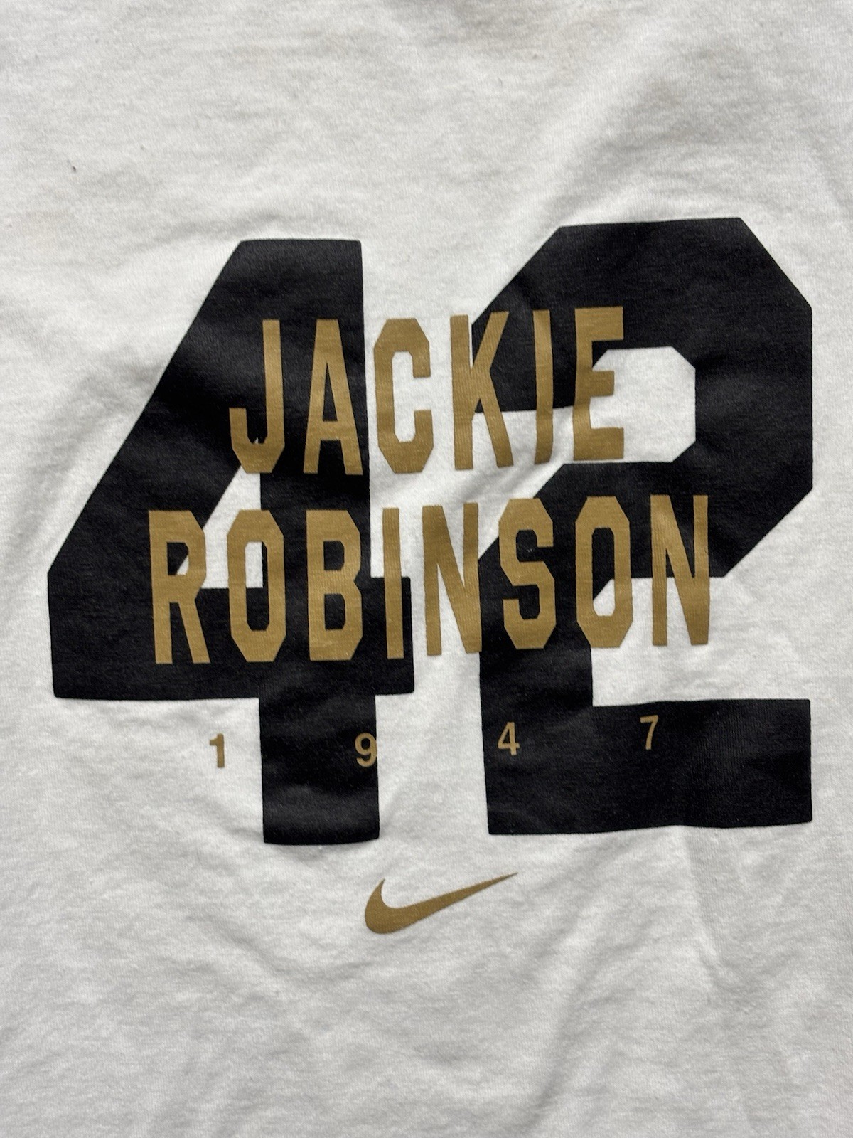 Nike Baseball 1947 Jackie Robinson 42 White T-Shirt Men's Size L gallery