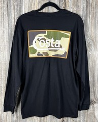 NWT Costa Black Long Sleeve Tee Shirt Camo Logo Mens MED Fishing Coastal