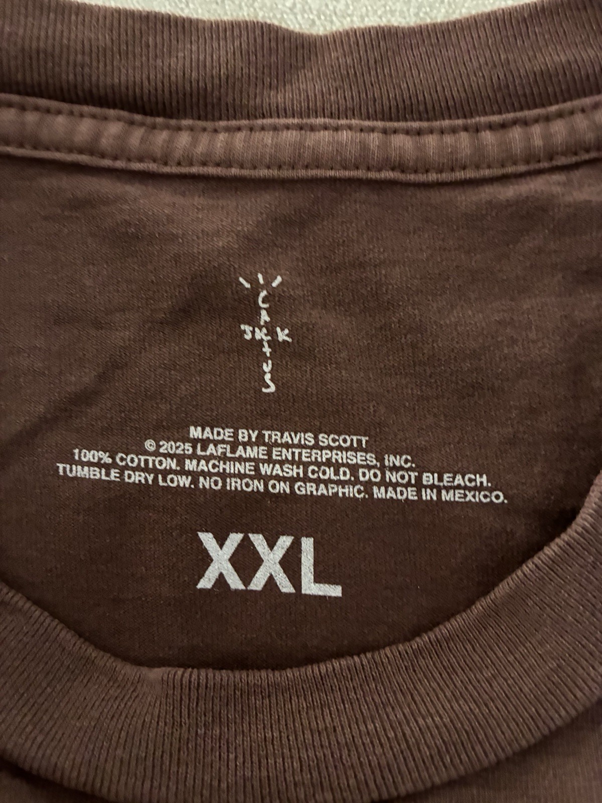 Travis Scott T Shirt XXL Brown JackBoys 2 A2 Tee NEW *hole gallery