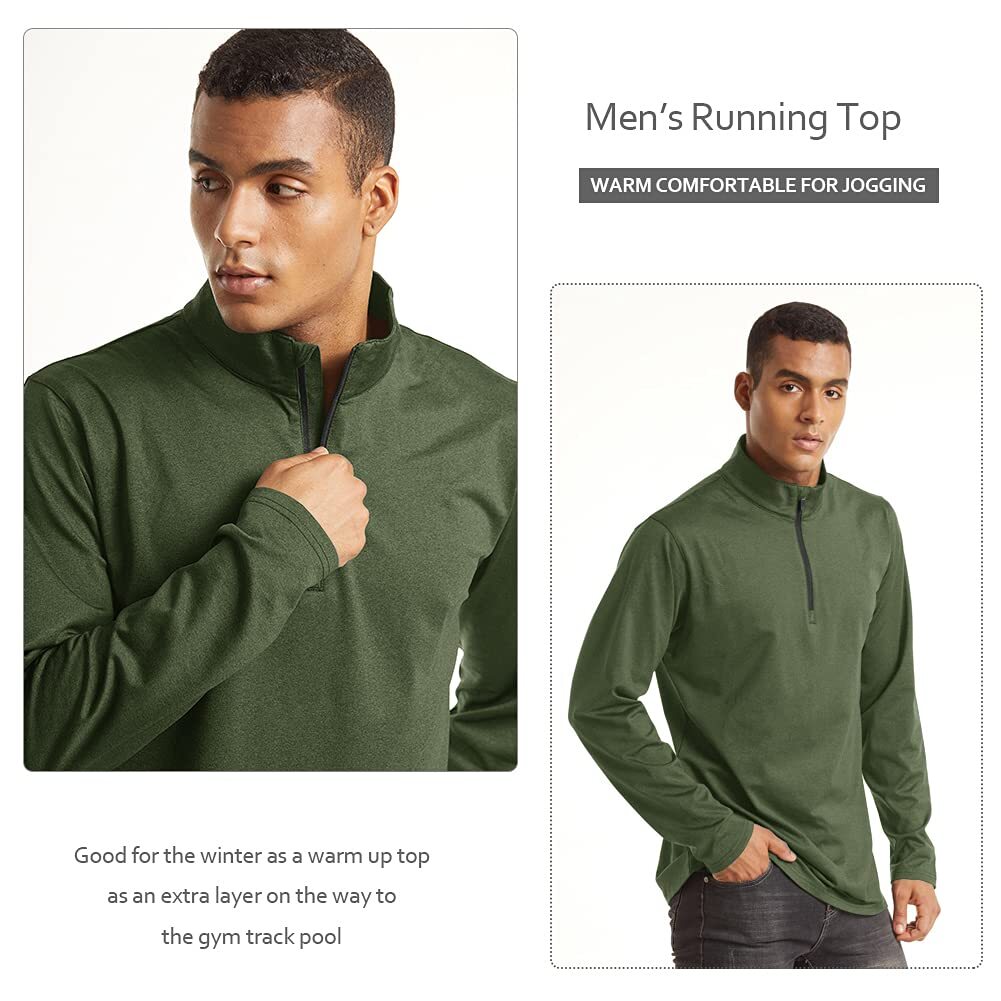 Men's 1/4 Zip Pullover Sweater Lightweight Long Sleeve Gym Workout Outdoor Shirt gallery