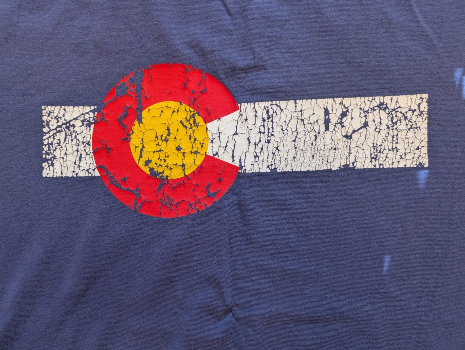Colorado Logo T-Shirt - L, medium blue/dark periwinkle, weathered logo, exc cond gallery