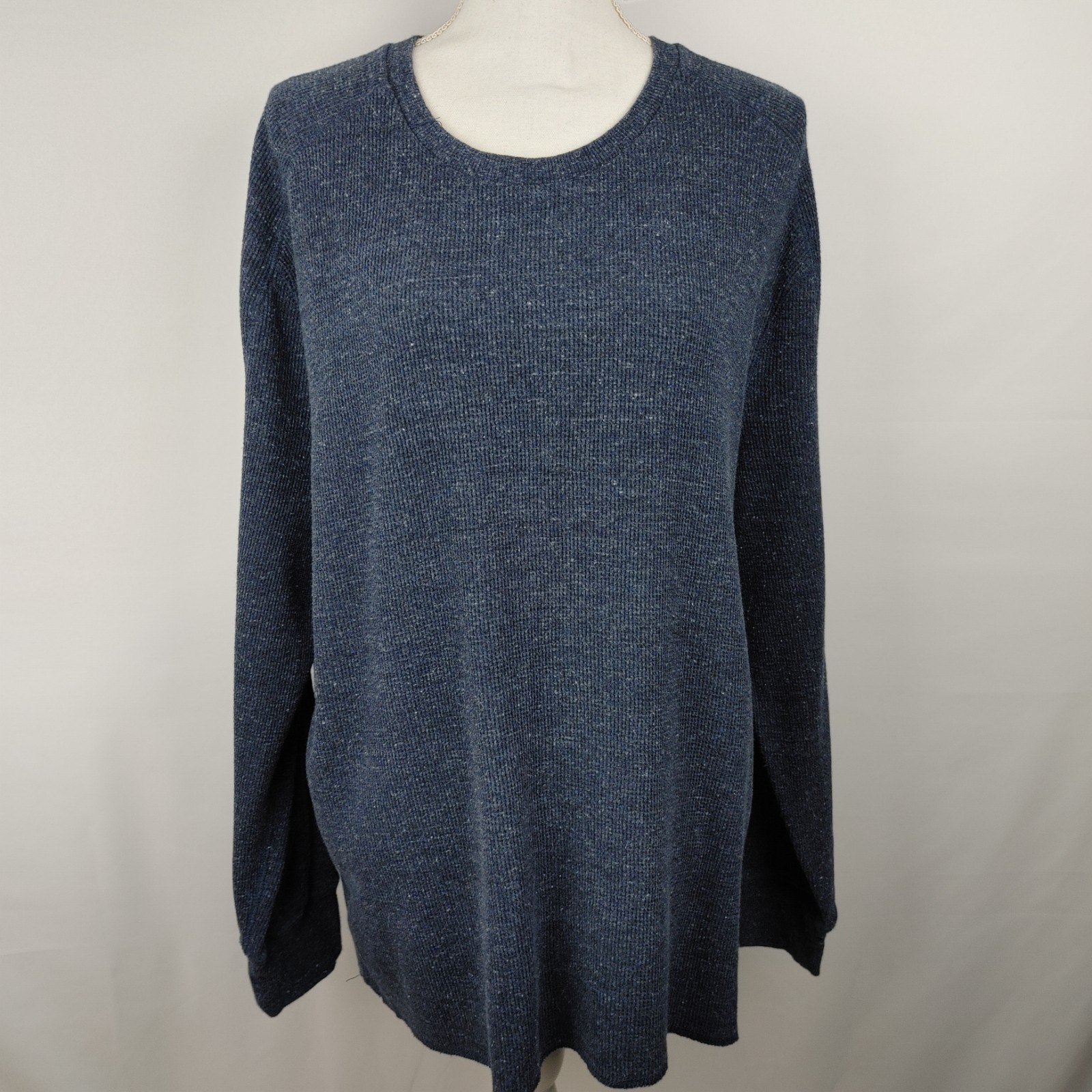 Grayers Long Sleeve Textured Waffle Ribbed Shirt Men’s XXL Blue