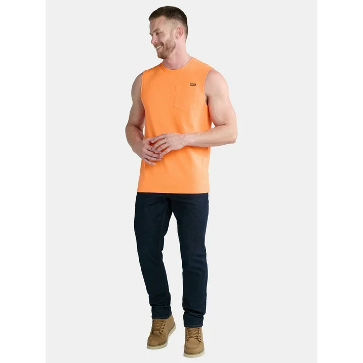 Brahma Relaxed Fit Muscle Tank Pocket Tee Blaze Orange Men’s Size L-XL New gallery