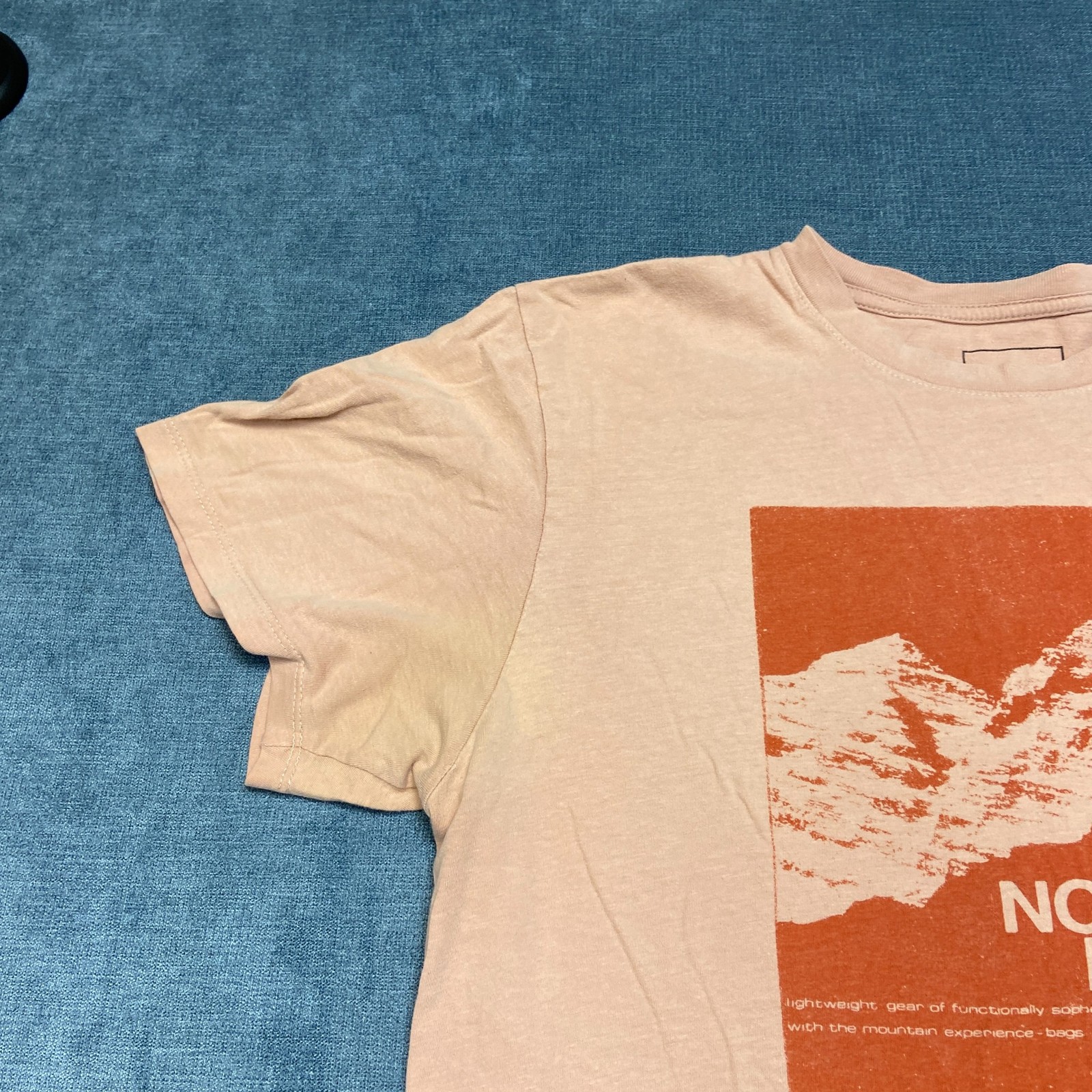 The North Face T-Shirt Mens Large Light Peach Half Dome Graphic Cotton Travel gallery