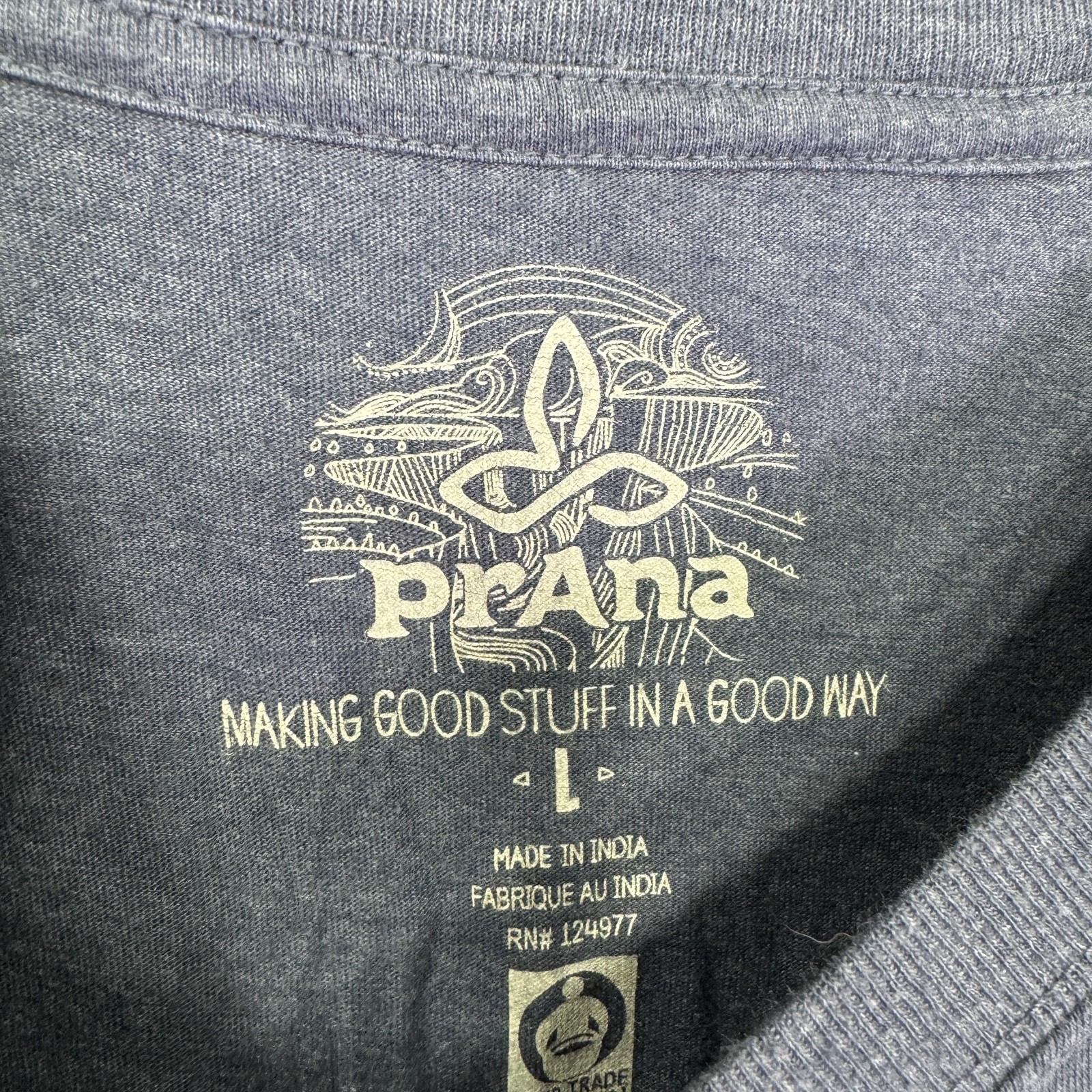 PrAna Shirt Mens Large Blue Summit Mountain Graphic Tee Hiking Outdoor Casual gallery