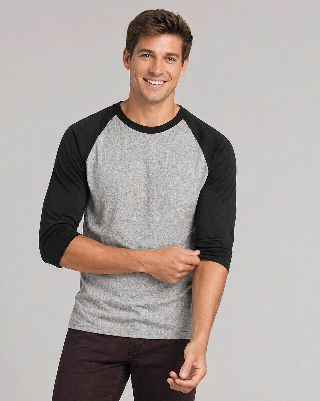 Gildan 5700 Heavy Cotton Raglan Baseball T-Shirt 3/4 Sleeve Tee Jersey XS-3XL gallery
