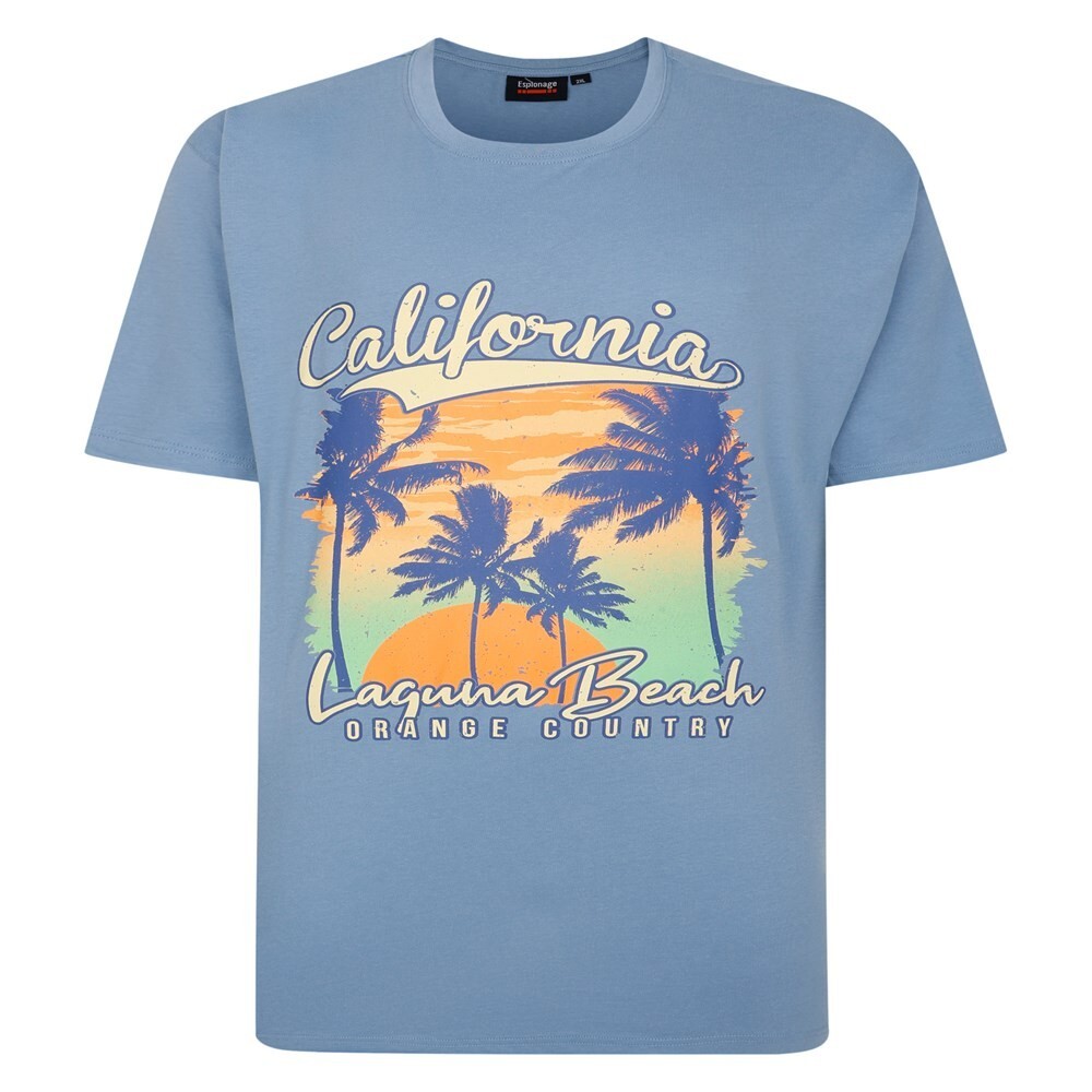 ESPIONAGE BLUE LAGUNA BEACH T SHIRT T425 2XL3XL 4XL5XL6XL7XL8XL