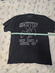 Unisex Large Led Zeppelin United States of America 1977 Short Sleeve T-shirt