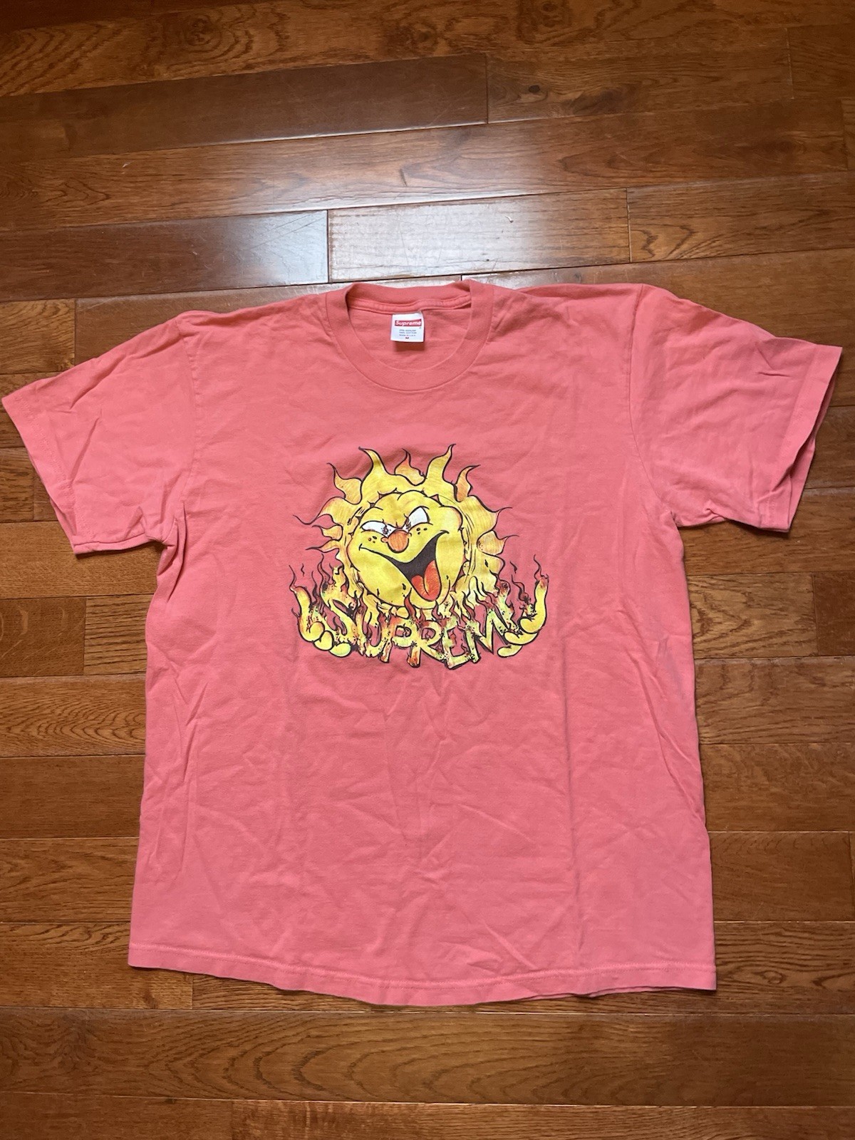 Supreme Sun Tee (M) Coral Graphic Shirt Made USA FW20 Streetwear Skater T Shirt gallery