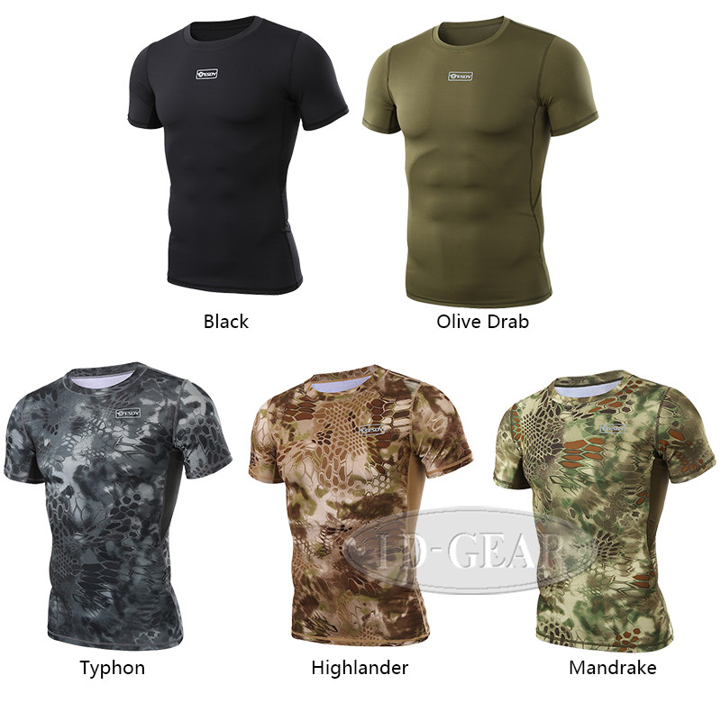 IDOGEAR Tactical Shirt Short Sleeve Camo Gear Round Collar Anti-UV Perspiration gallery