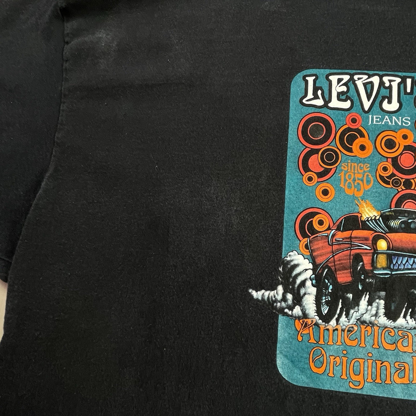 Vtg Levi’s Shirt Mens XL Black Drag Race Tee American Original Crew Neck U.S. gallery