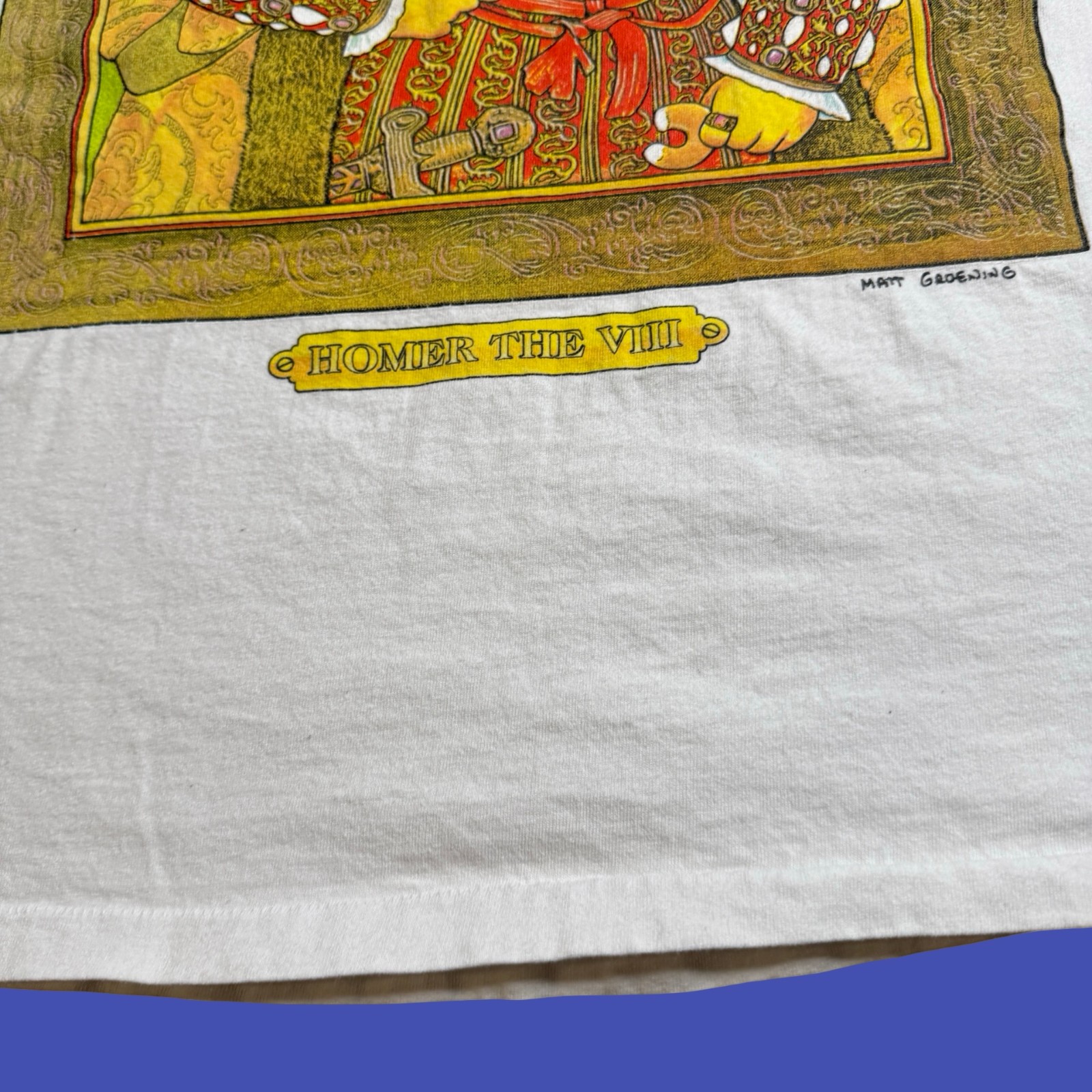 1995 The Simpsons Homer The VIII King T Shirt White 2 Sided Cartoon Vintage gallery