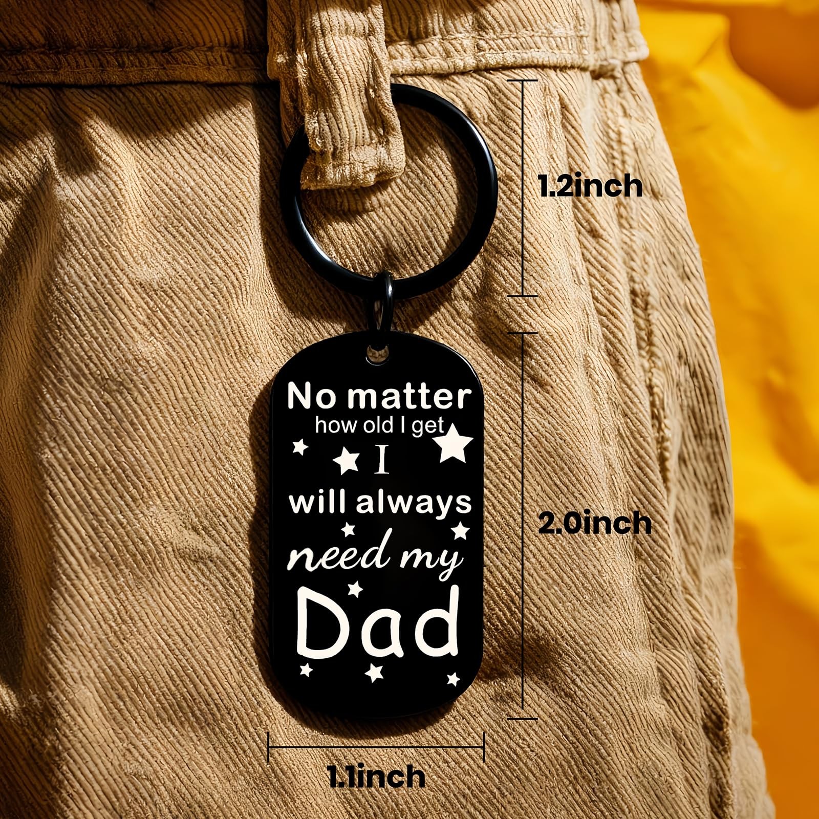 Father's Day Keychain for Dad from Daughter Son, Sentimental Gift for Husband... gallery