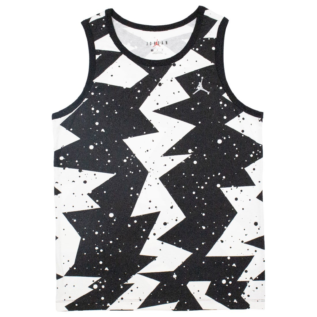 JORDAN PRINTED POOLSIDE TANK TOP MEN SIZE SMALL TO XL BLACK WHITE COMFORT STYLE gallery