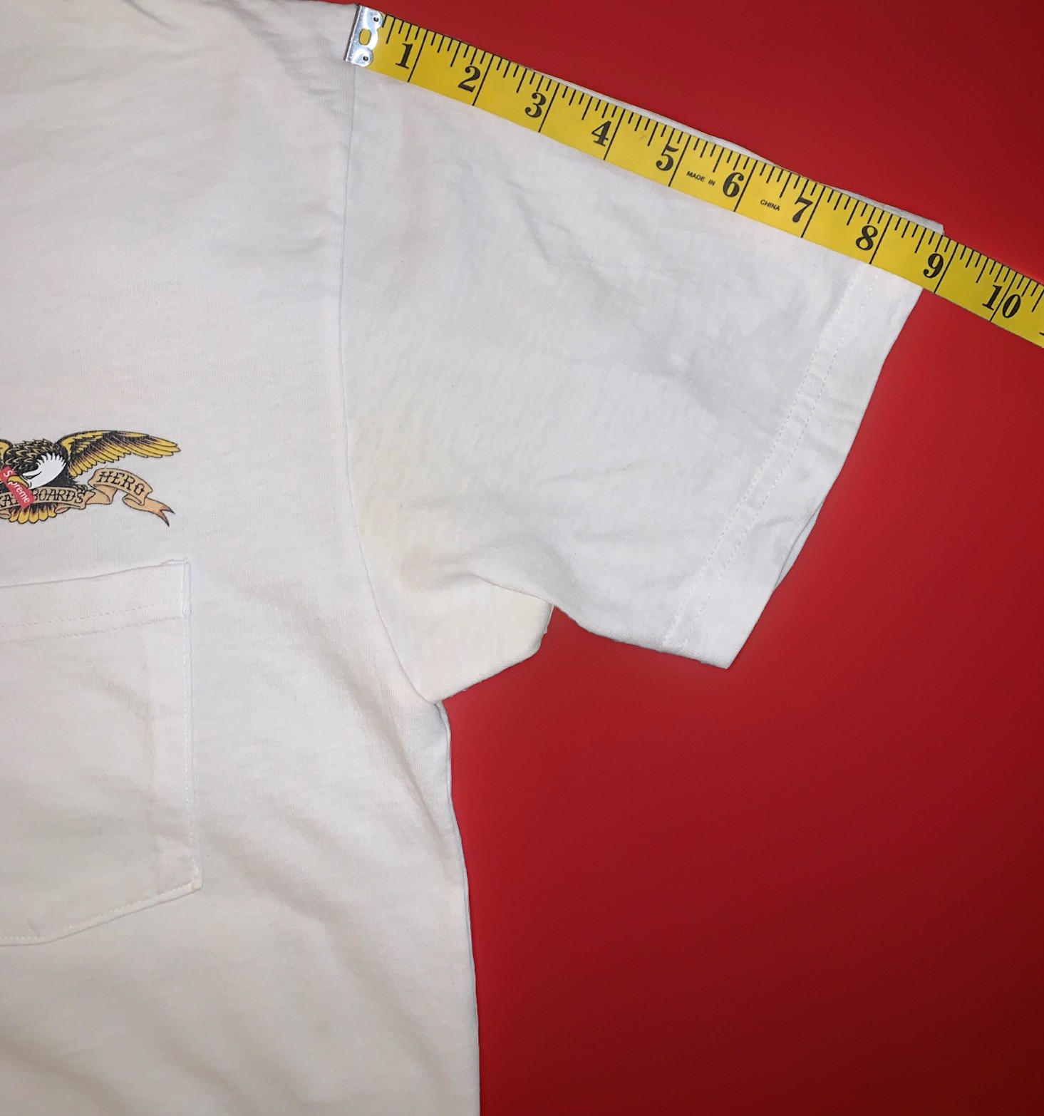 Supreme Anti Hero Skateboards Shirt Mens Large White Pocket Tee Eagle SS16 Y2K gallery