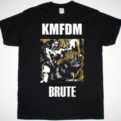 Vtg KMFDM Band BRUTE Heavy Cotton Black T Shirt For Men BT806