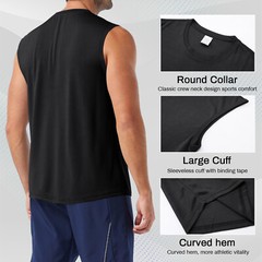 3 Pack Men’s Tank Top Quick Dry Workout Gym Muscle Tee Fitness Sleeveless Shirt