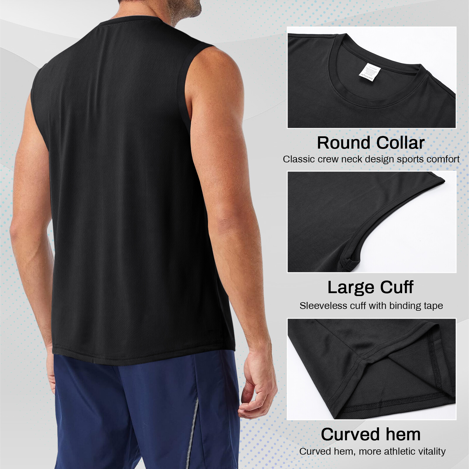 6Pack Mens Quick Dry Sleeveless Shirt Gym Workout Muscle Tee Tank Sports Outdoor gallery