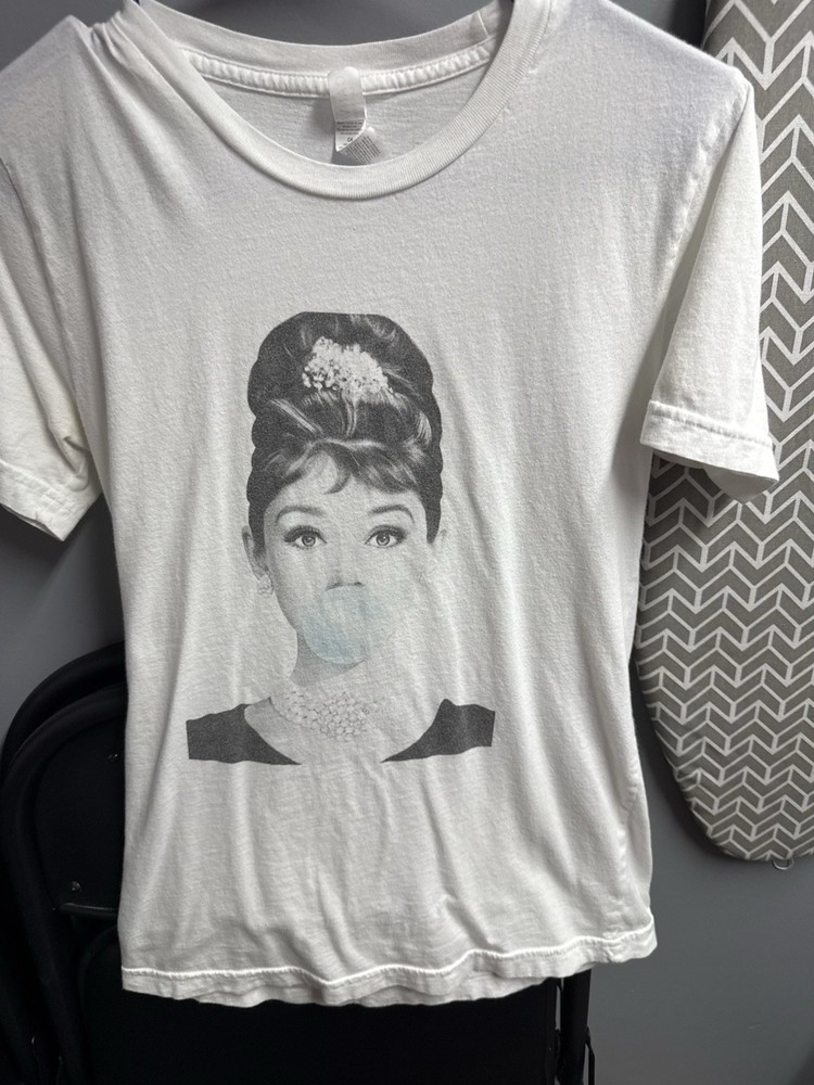 Bella+Canvas Men’s S White Graphic Print Crew Neck Short Sleeve T-Shirt