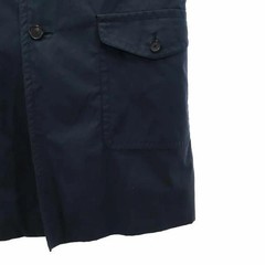 Burberry British Made Navy Collar Coat Wool Blend Men L Waist Belt Used