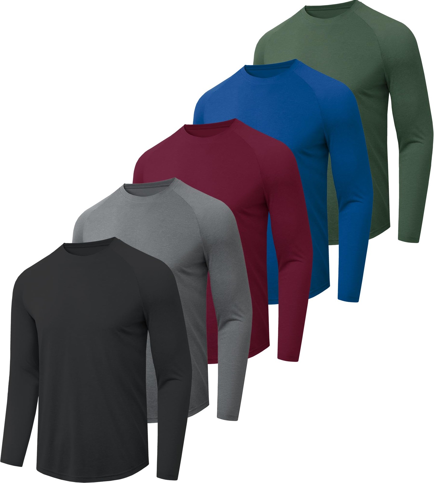 5 Pack Long Sleeve Shirts for Men - Quick Dry Moisture Wicking UPF 50+ Sun Pr... gallery