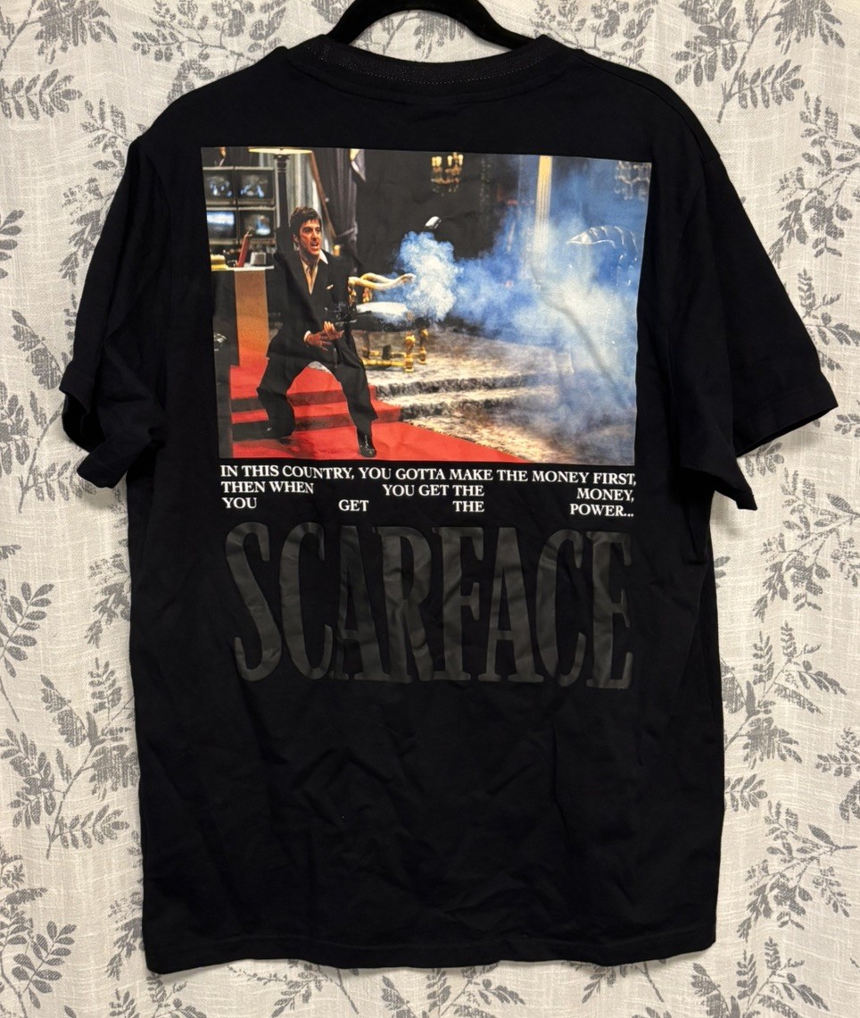 Shoe Palace x Scarface Tony Montana THE WORLD IS YOURS Hip Hop TShirt Mens L gallery