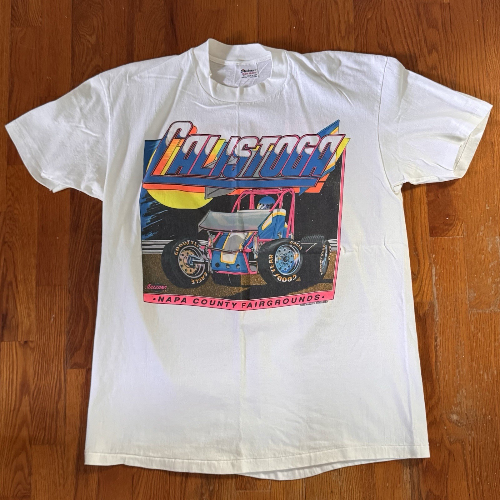 Vintage 1990s Calistoga Speedway Napa County Sprint Car T Shirt Fits Sz Large