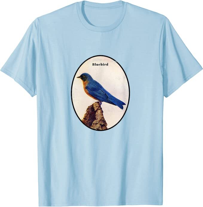 Retro Antique Bluebird Vintage Bird Design T-Shirt *NEW 10 Colors*