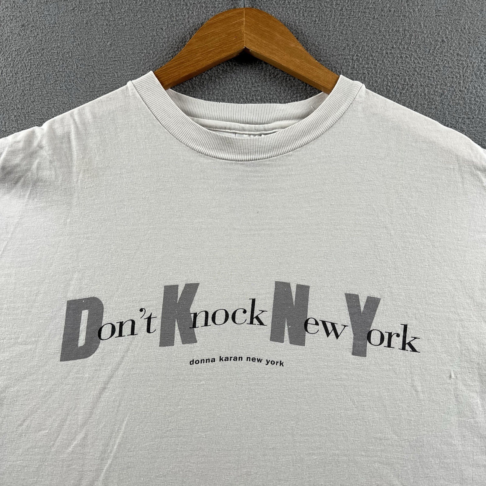 Vintage DKNY Shirt Mens XL White Single Stitch 90s Don’t Knock New York NYC 1994 gallery