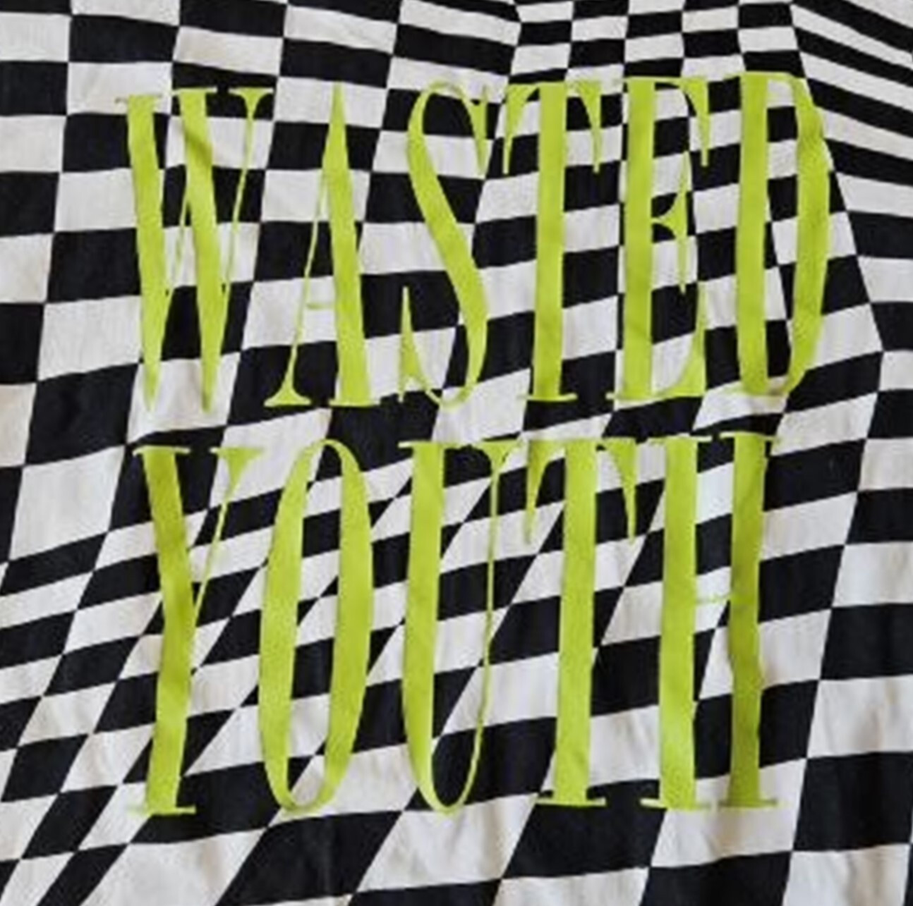 Wasted Youth Checkered T-Shirt, Black & White, Size XL gallery