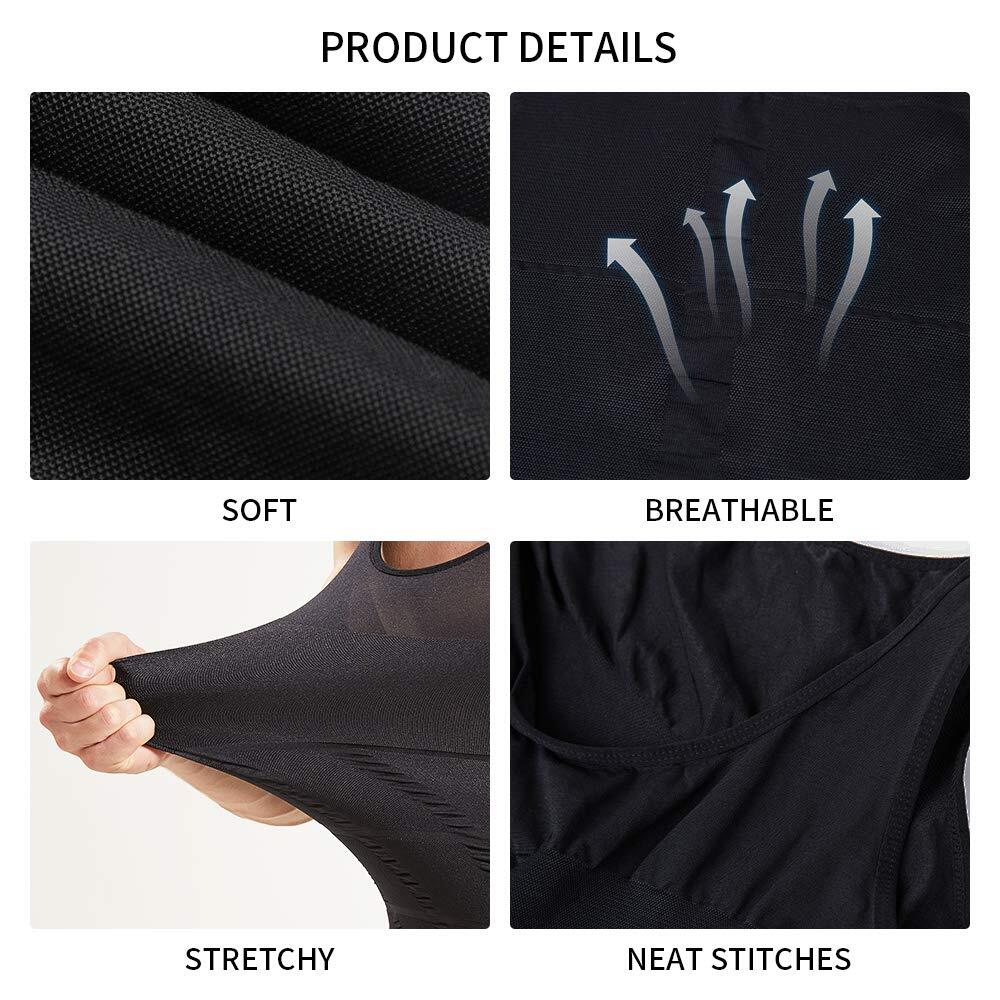 Men Gynecomastia Compression Shirt Body Shaper Chest Control Slim Vest Tank Top gallery