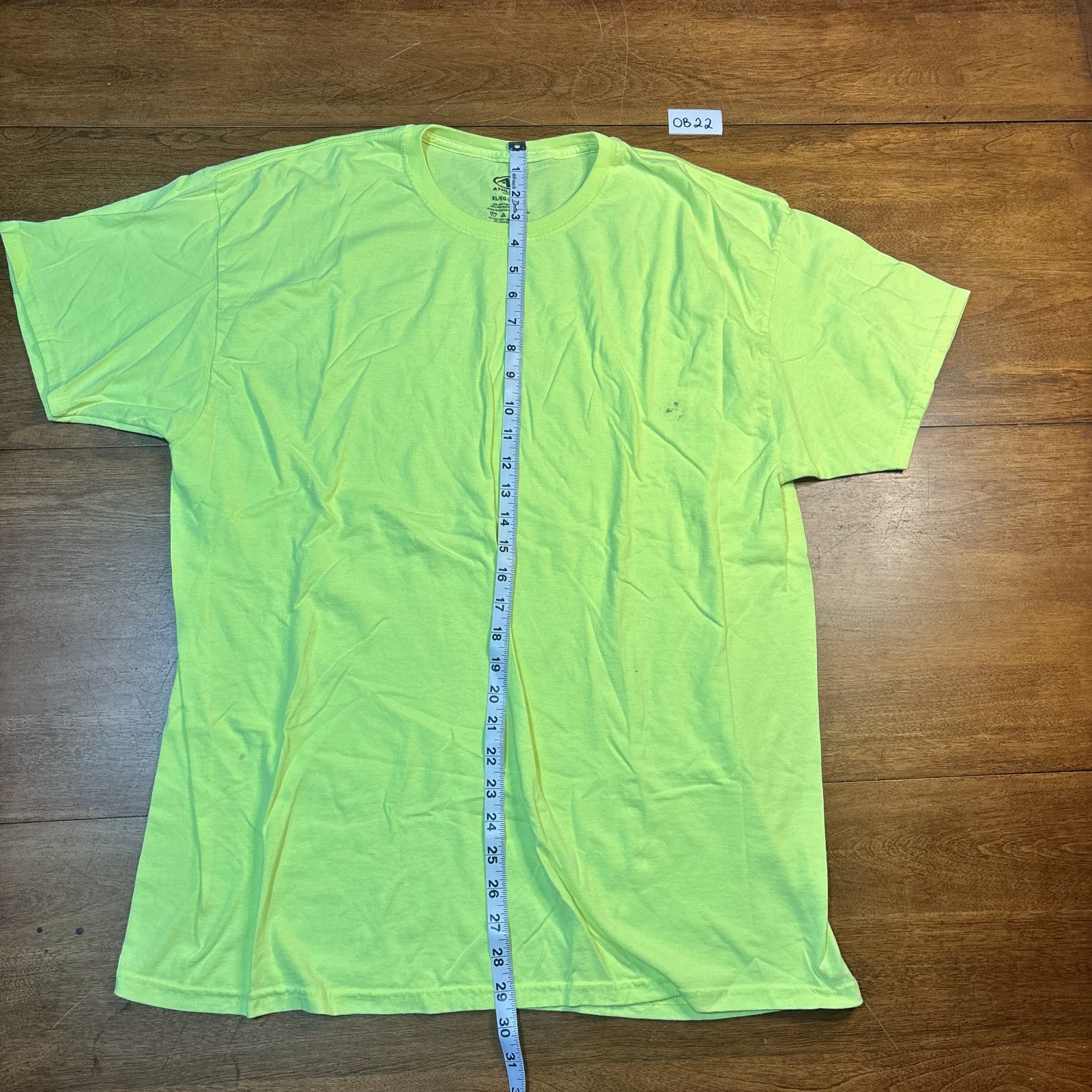 Athletic Works T-Shirt Men's Neon Green Cotton Crew Neck Short Sleeve - XL gallery