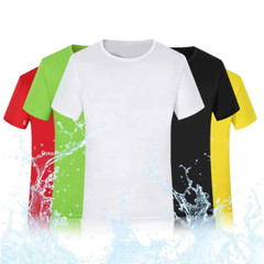 White Gym T-Shirt Size S -EU 100% Polyester Breathable Quick Dry