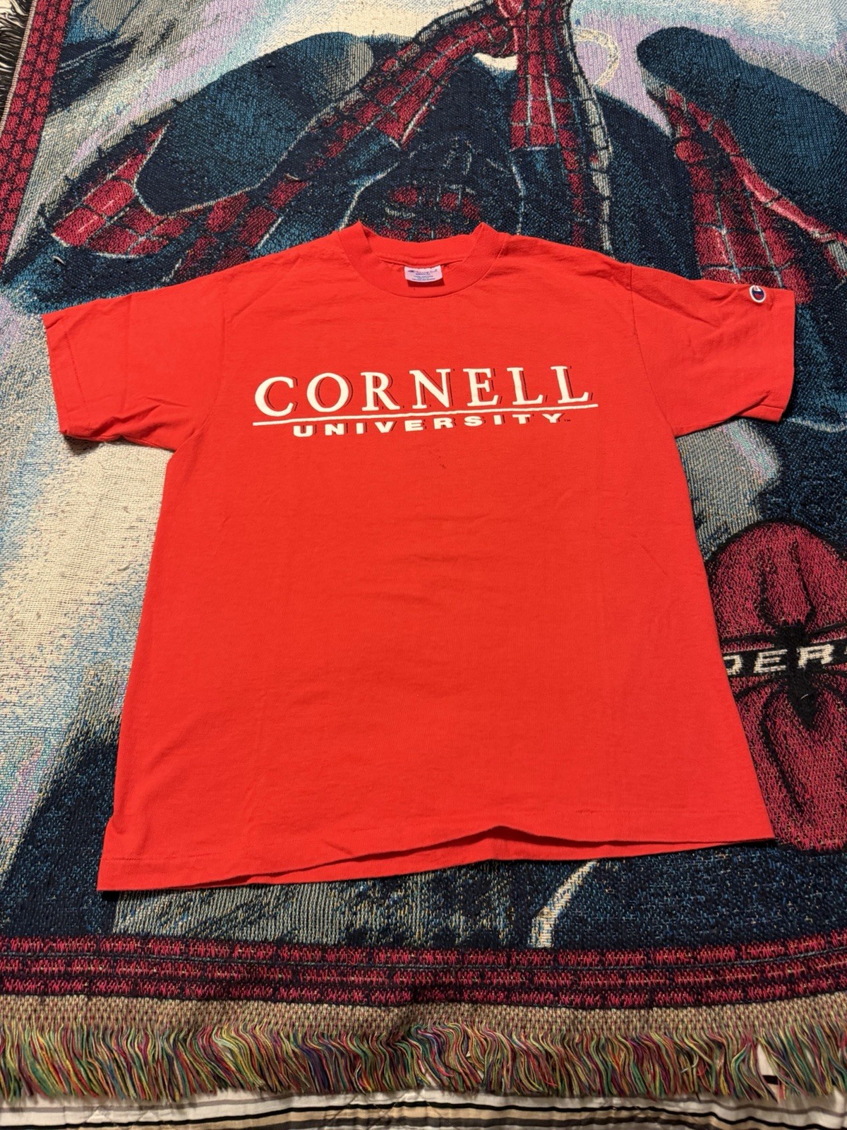 Vintage 90s Cornell University College School Shirt Men's M Champion Preppy Red gallery