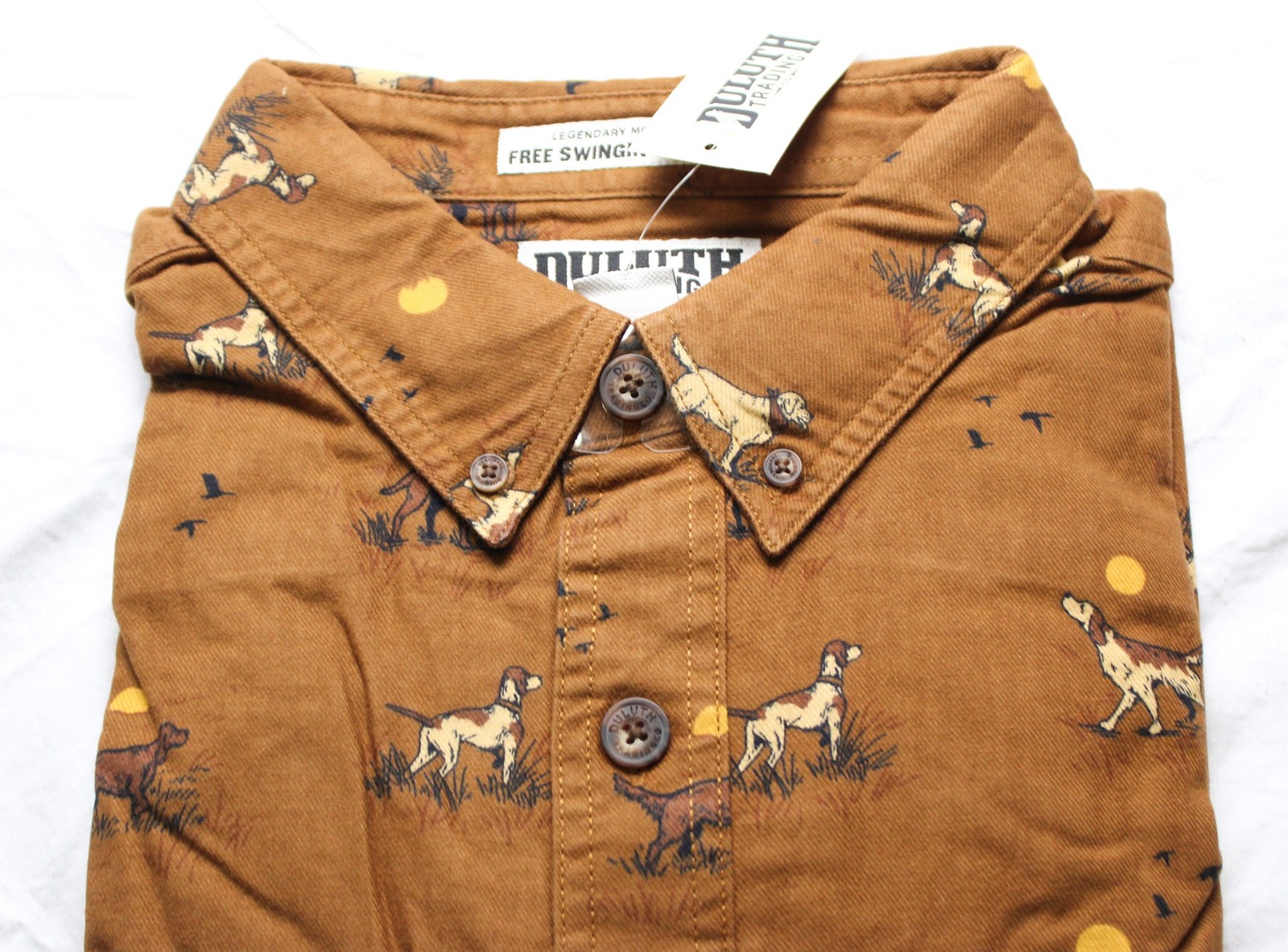 Duluth Trading Co Men's Free Swingin' Flannel Shirt DH3 Bourbon Brown XL NWT gallery