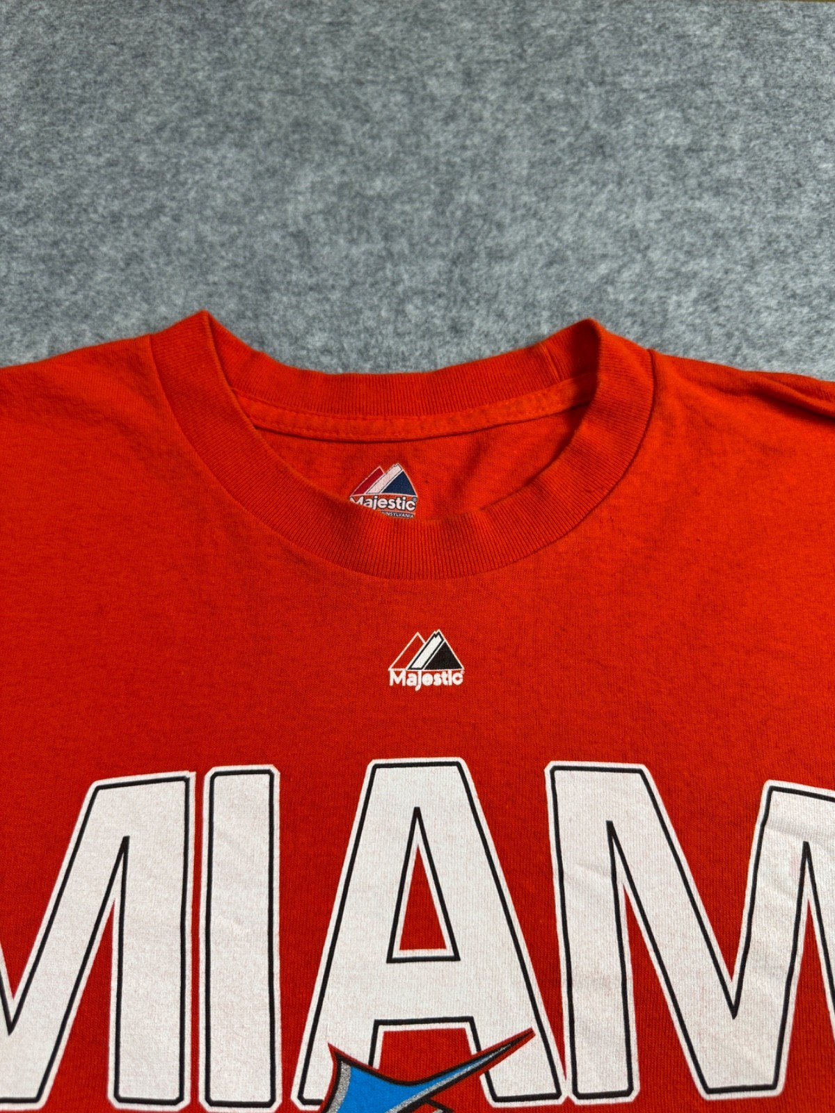 Miami FL Marlins Baseball Team MLB Majestic Shirt XL Orange little Havana park gallery
