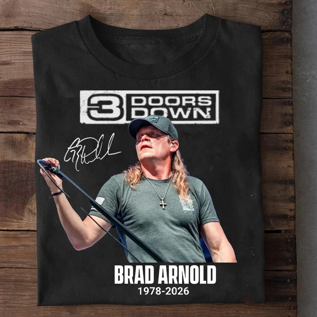 3 Doors Down Brad Arnold 1978-2026 Signature T Shirt All Size AR3632