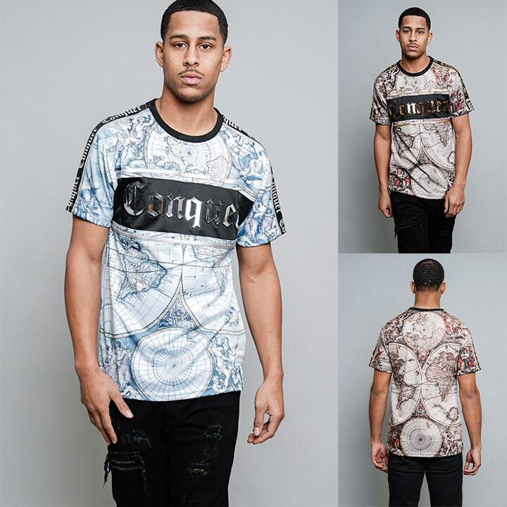 Victorious Men’s Casual 3D Foiled World conquer Comfortable t-Shirt TS7273