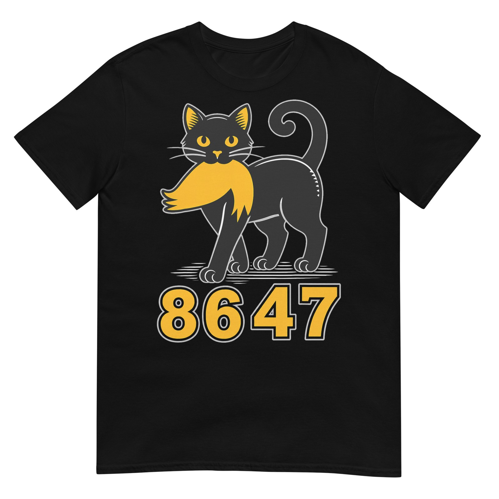 8647 Black Cat Vintage Funny Mystery Numbers Cat Lover (Front & Back) T-Shirt gallery