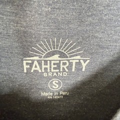 Faherty Henley Shirt Mens Small Heathered Blue Long Sleeve Jersey Casual Tee