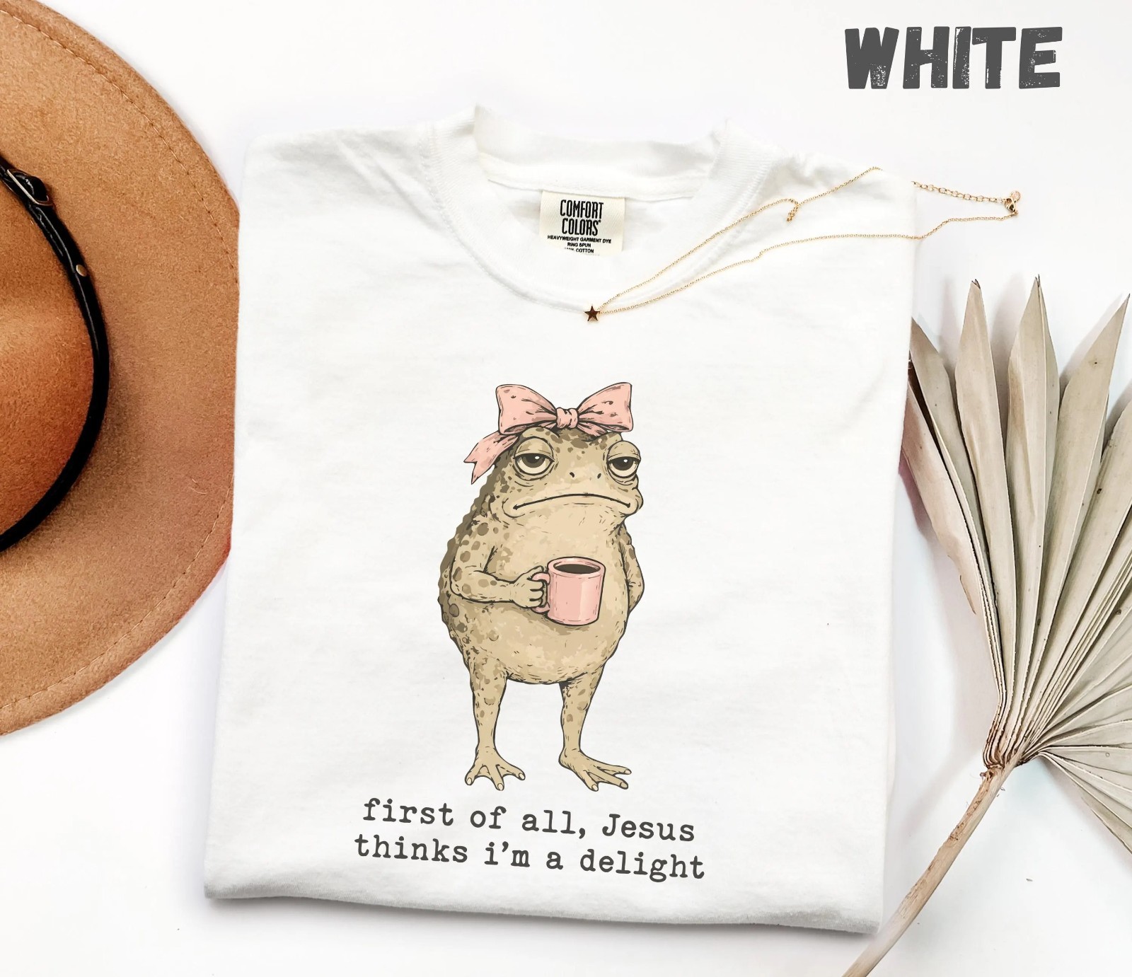 Christian Frog Shirt, Jesus Thinks I'm A Delight, Garment-dyed Tee T-Shirt gallery