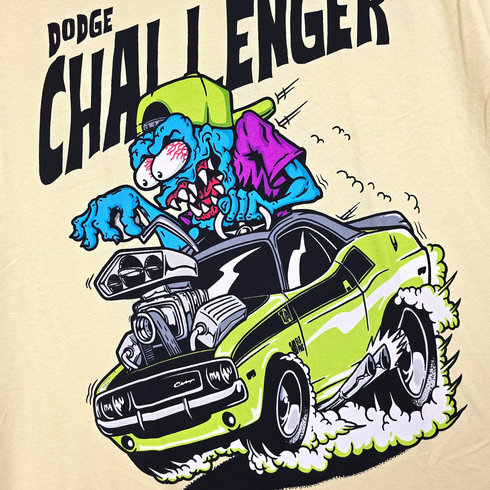 Ratfink Dodge Challenger Shirt Mens XL Yellow Mopar American Muscle Car NWT gallery