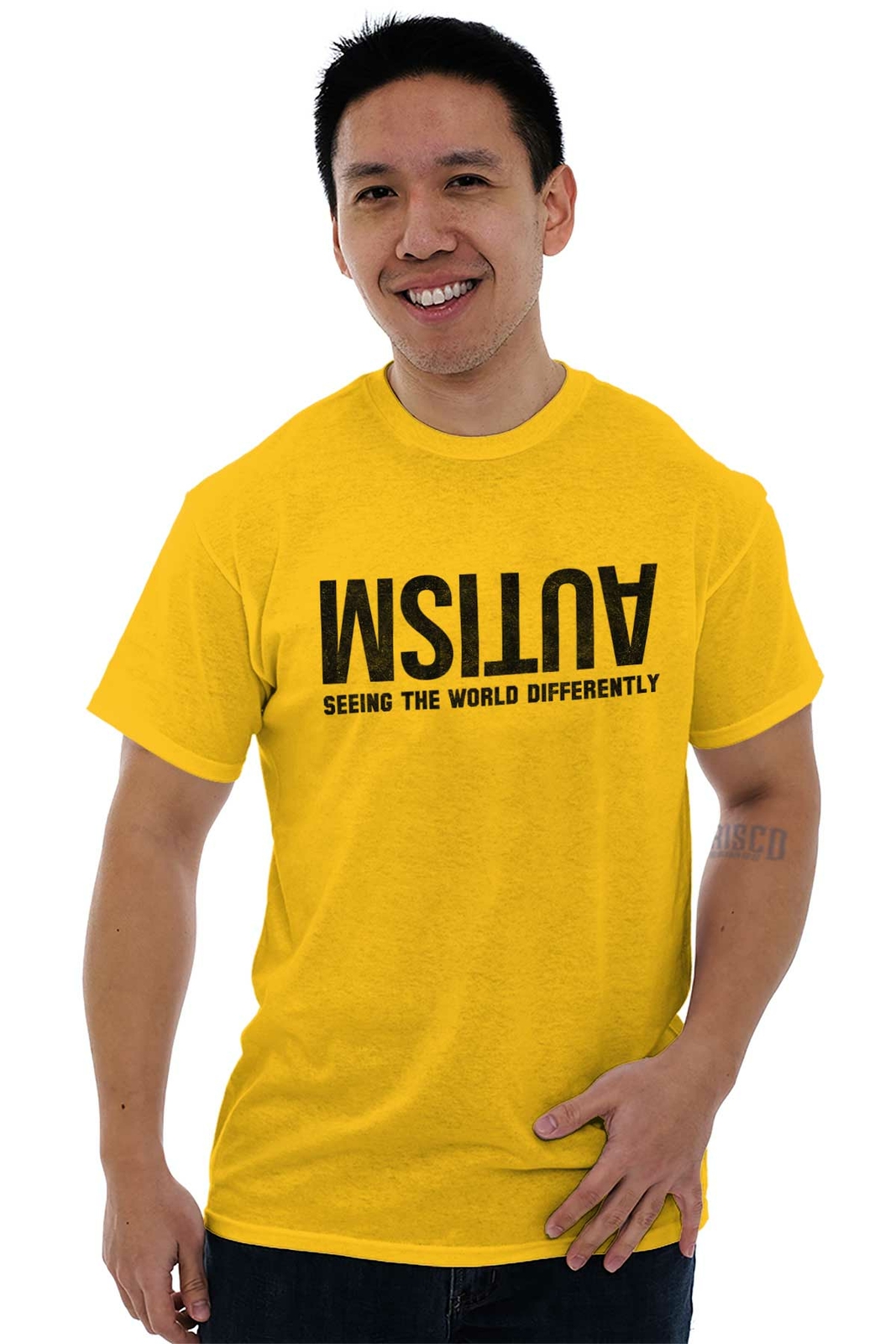 Autism Seeing The World Differently Awareness Adult Short Sleeve Crewneck Tee gallery